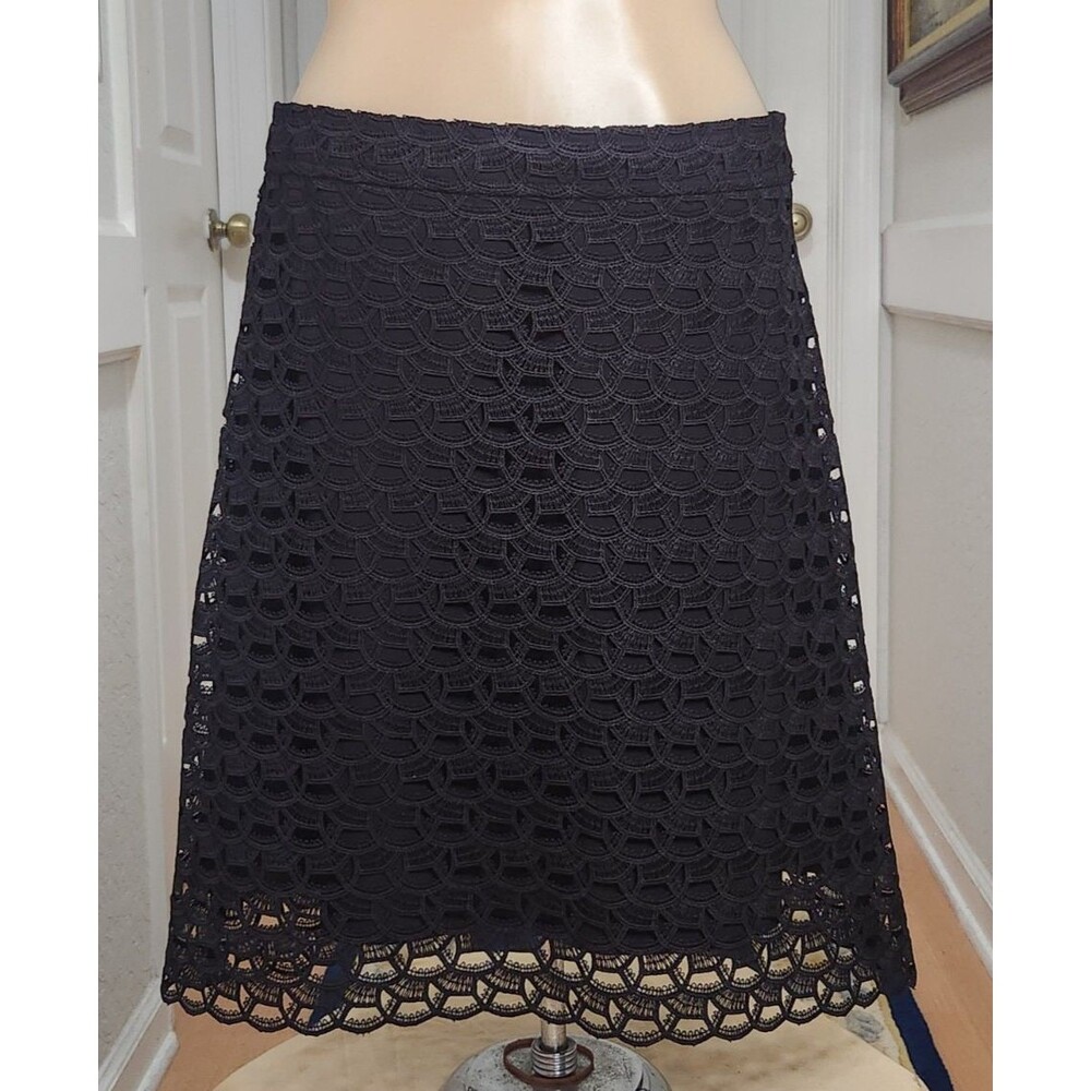 Women's Sandro Paris Black Lace Overlay Mini Skirt Size 3 Small / Medium